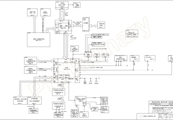 Apple SANTANA-M51 PVT 051-7039 - rev A - Motherboard Diagram